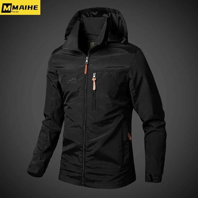 Mens Windbreaker Jackets Waterproof Military Hooded Coat Male New Combat Jackets Men Autumn Outdoor Hiking Biking Bomber Outerwear W250711