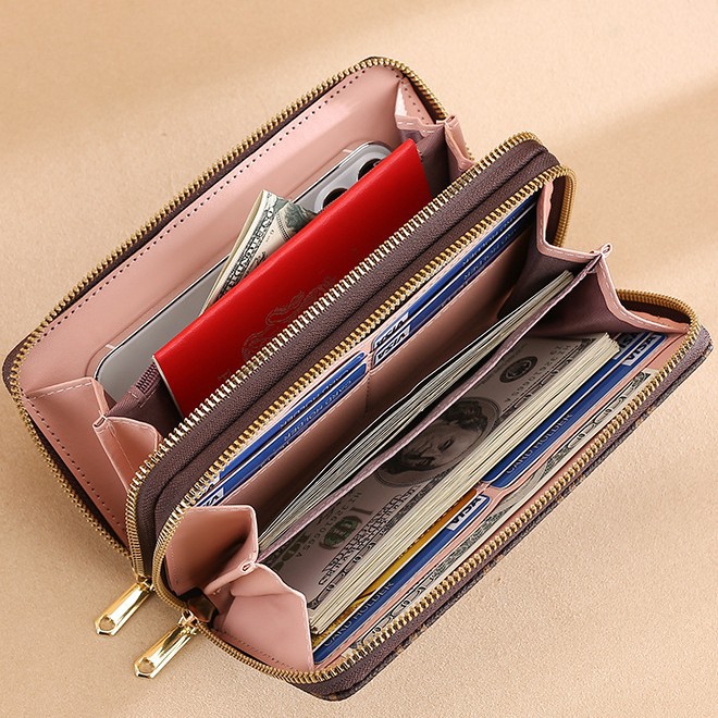 Luxury Designer Wallet Women's Long Wallet 2025 - Large Capacity Double Zippered Compartments & Coin Pocket Fashion Bifold