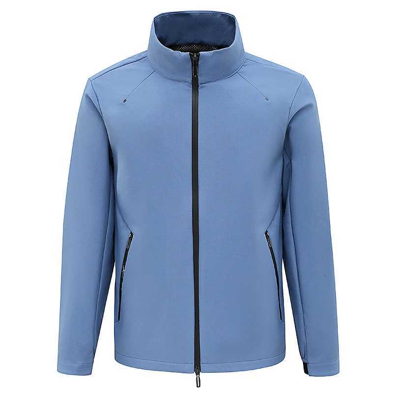 2024 Casual Soft Shell Jacket Mens Sports Outdoor Solid Color Anti-Stain Windbreaker Autumn Womens Camping Travel Rainproof Coat W250711