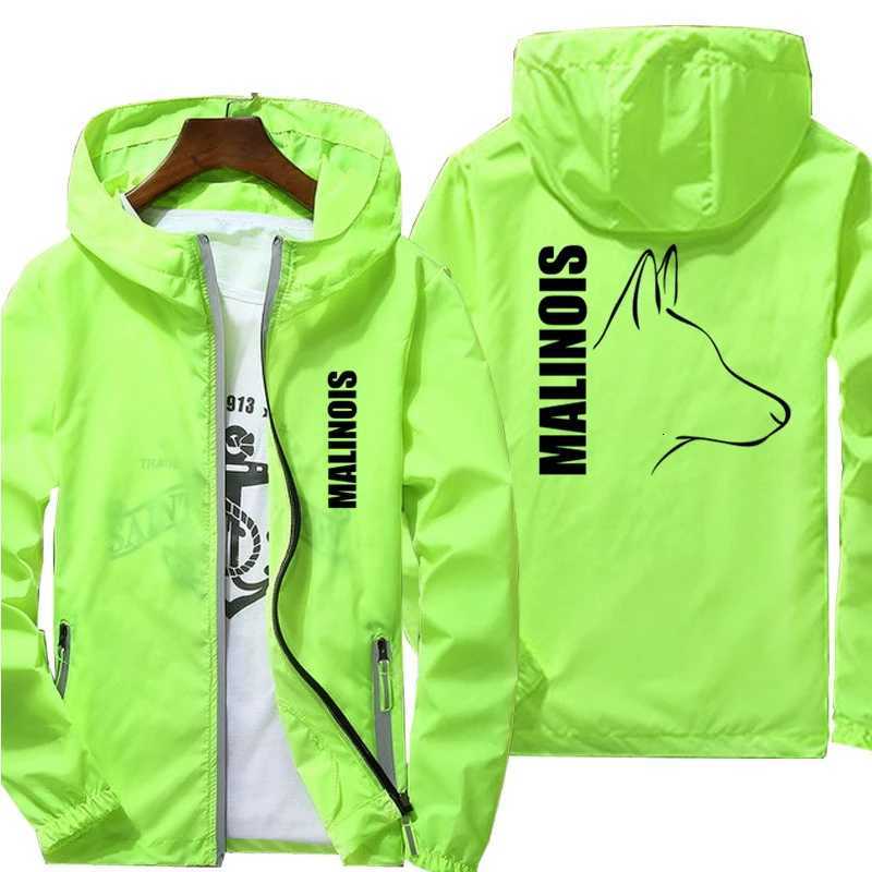 2022 Casual Dog Belgian Malinois Windbreaker Thin Sunscreen Hooded Coat Mens Sports Pilot Cycling Camping Jacket Plus Size 7XL W250711
