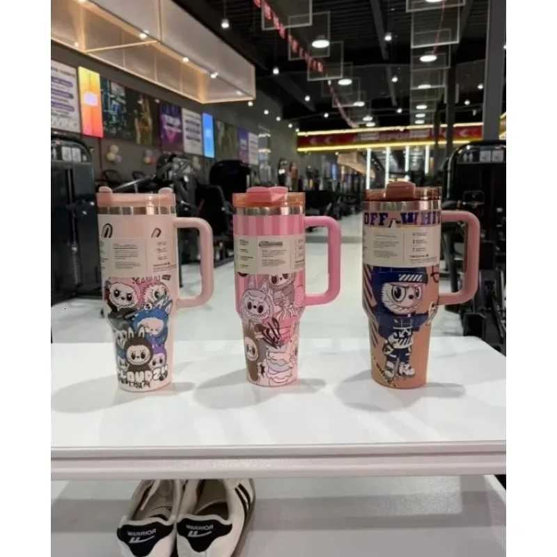 40oz covered cup holder with handle and straw suitable for travel X250711