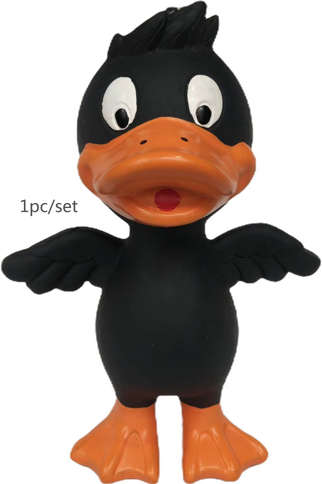 Latex Chewing Duck Dog Toy - Eco friendly Fairly Cute Black Natural Squeaky Rubber Ducky Toys for Dogs 1p/Pack
