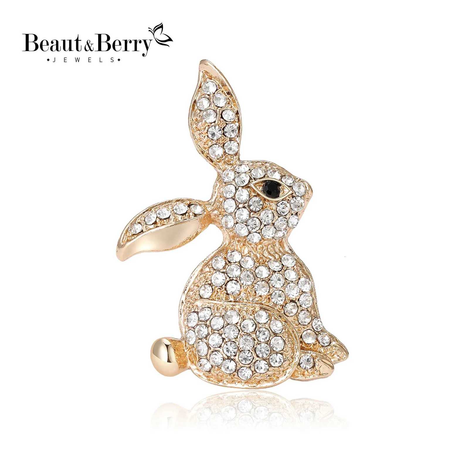 Shiny Rhinestone Rabbit Brooches for Women Unisex Animal Pins Multi-color Available Casual Party Accessories Gifts Y250711