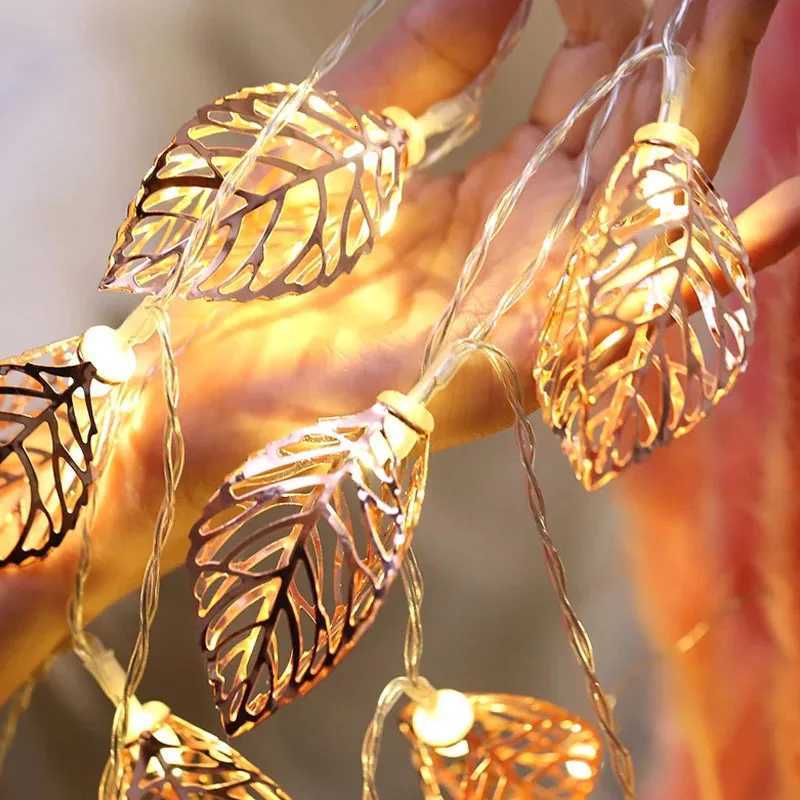 10/20 LEDs Fairy String Lights Leaves Garland Lamp for Festival Living Room Wedding Christmas Decoration Fairy String Lights XJ250710