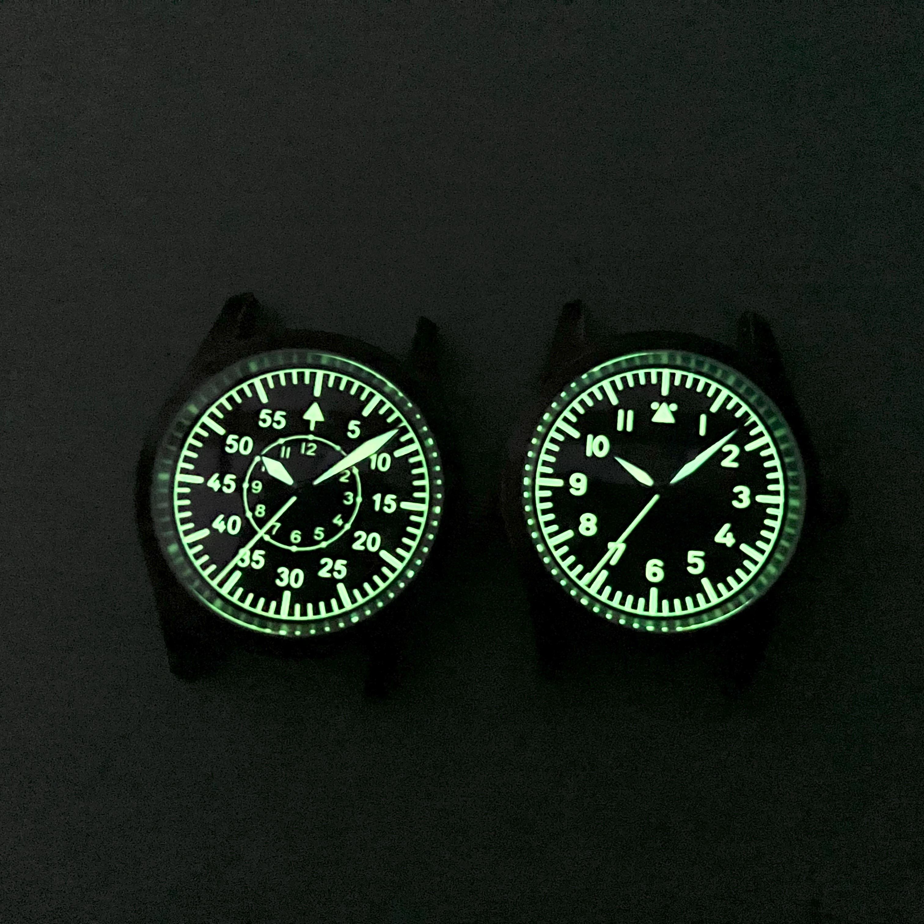 VH31 Quartz Movement Pilot Watch with Type-A or Type-B do the old black 38mm Case Waterproof 100M Sapphire