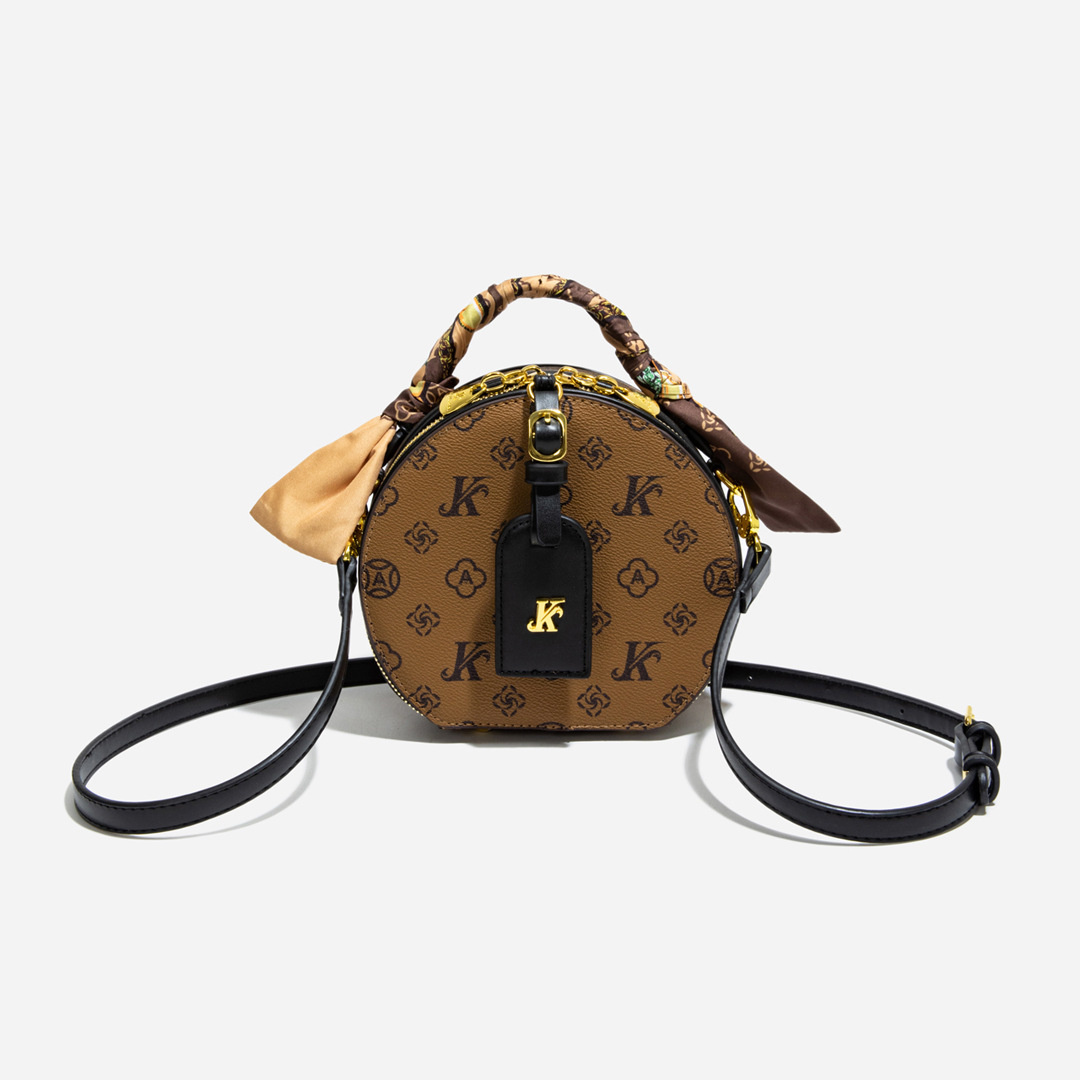 Designer bag free shipping fashion light luxury Fashionable small round bag versatile casual shoulder bag color blocked letters