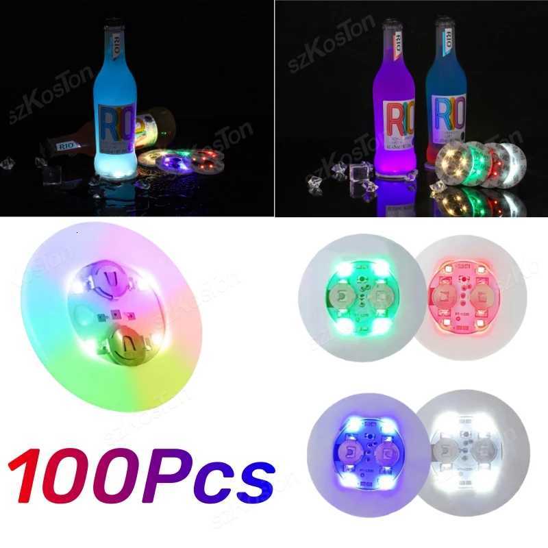 1-200PCS LED Bottle Coaster Lamps Luminous Cup Stickers Lights for Bar KTV Wedding Party Cocktail Drink Cups Vase Decoration XJ250710