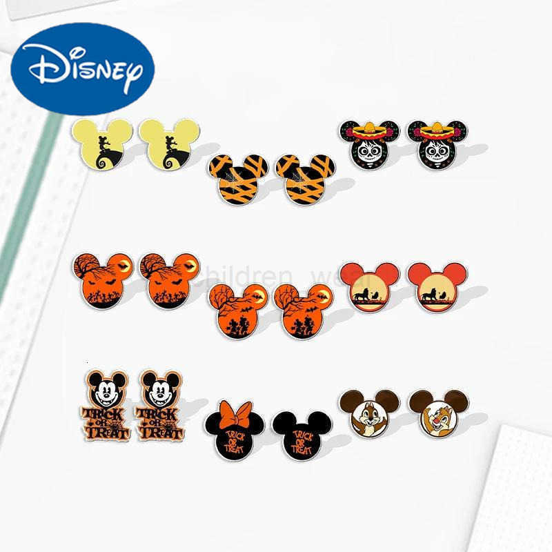 Disney New Trick or Treat Mickey Minnie Stud Earring Halloween Epoxy Jewelry Resin Acrylic Earrings Handmade Gifts Fans W20250711