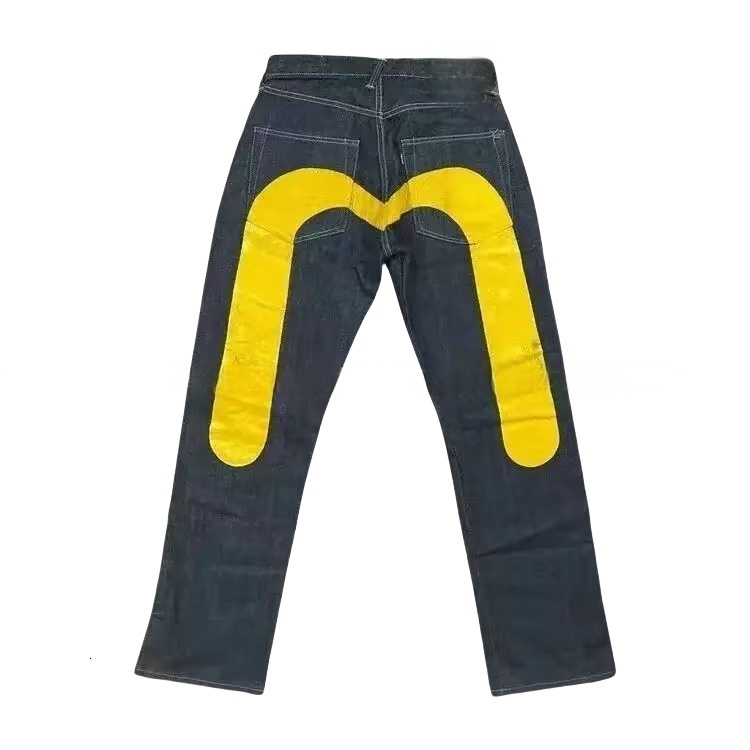 25ss evisiu jorts Designer evis jeans women Mens Luxury Straight Tube Wide Leg Brand Pants Hip Hop Street Jean Straight Patch Hole Beggar M Shaped Jea