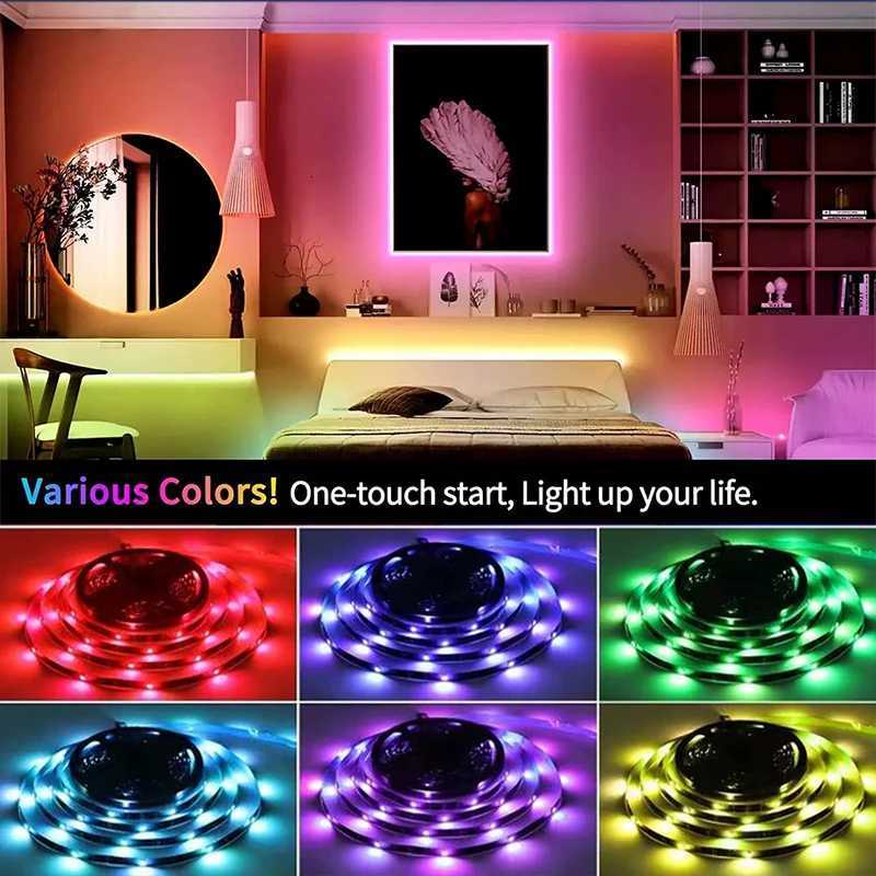 Smart RGB LED Strip Lights USB 5V Music Sync RGB 5050 LED Lights for TV Backlight Wall Room Decoration 1m 2m 3m 4m 5m RGB Tape XJ250710