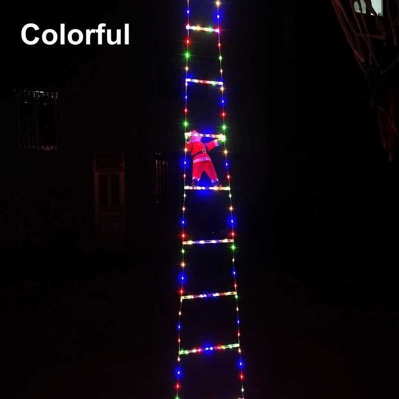 LED Christmas Ladder Lights with Santa Claus Doll String Light with Remote for Indoor Outdoor Home Garden Christmas Decor XJ250710