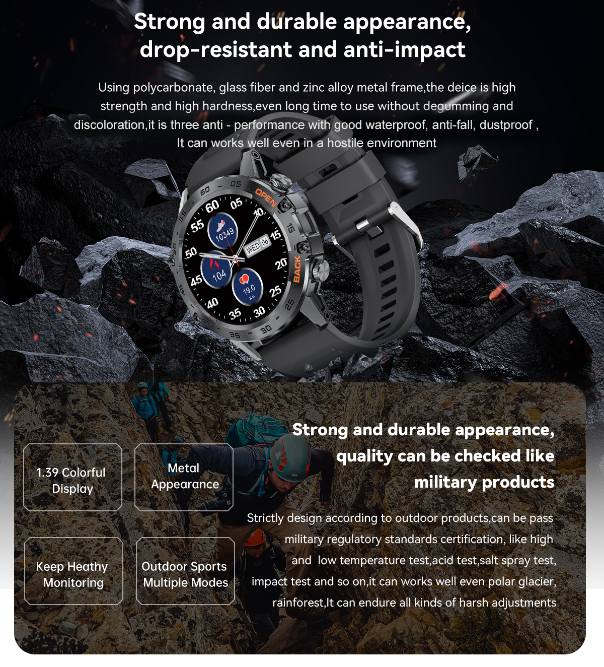 LIGE Smart watch Wireless call, music control, multi-functional waterproof watch, multiple sports modes, blood pressure and blood oxygen monitoring