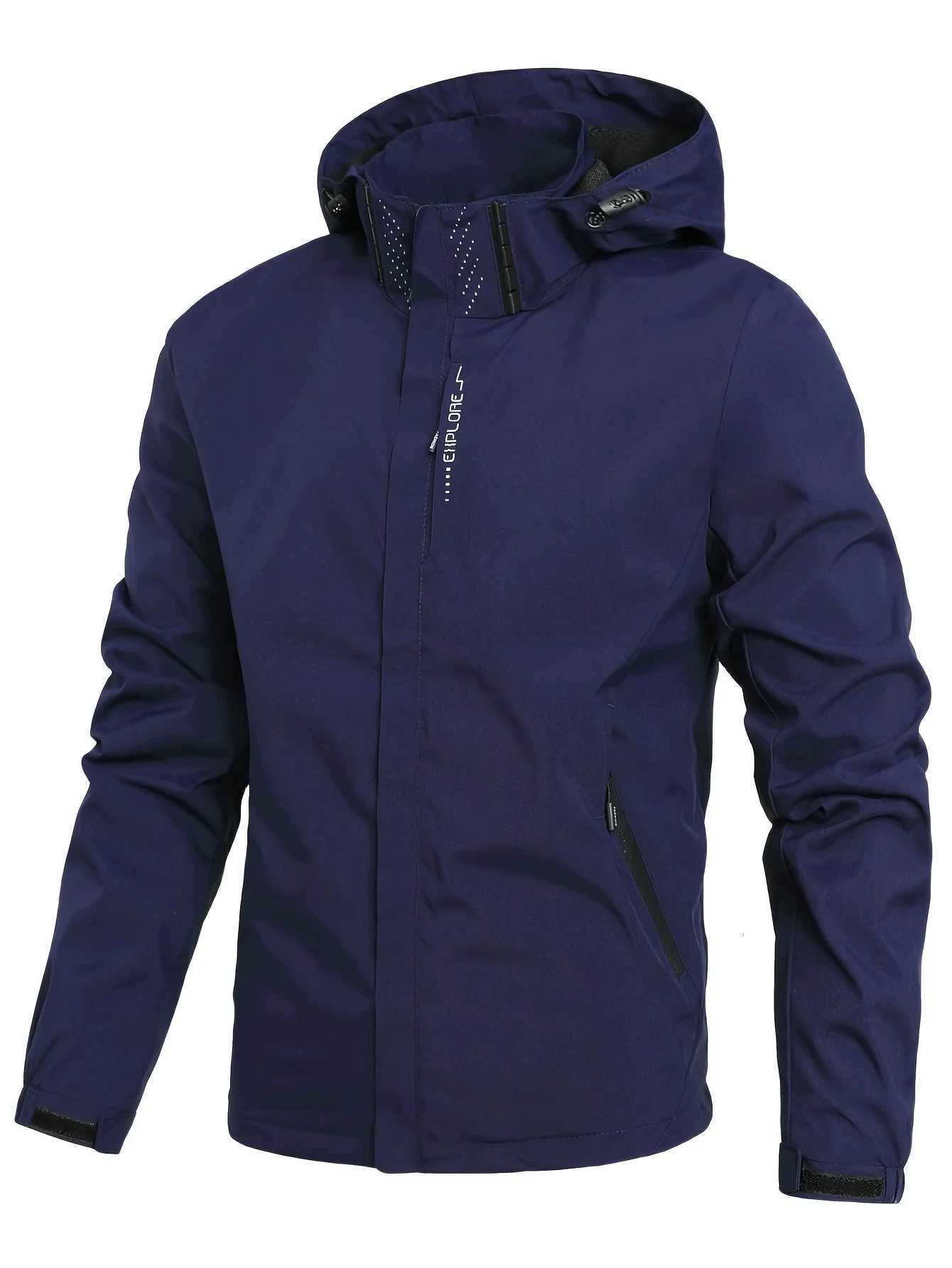 Mens Waterproof Rain Jacket Lightweight Outer Hooded Outdoor Raincoat Hiking Windproof Jacket Climbing Outdoor Jackets W250809