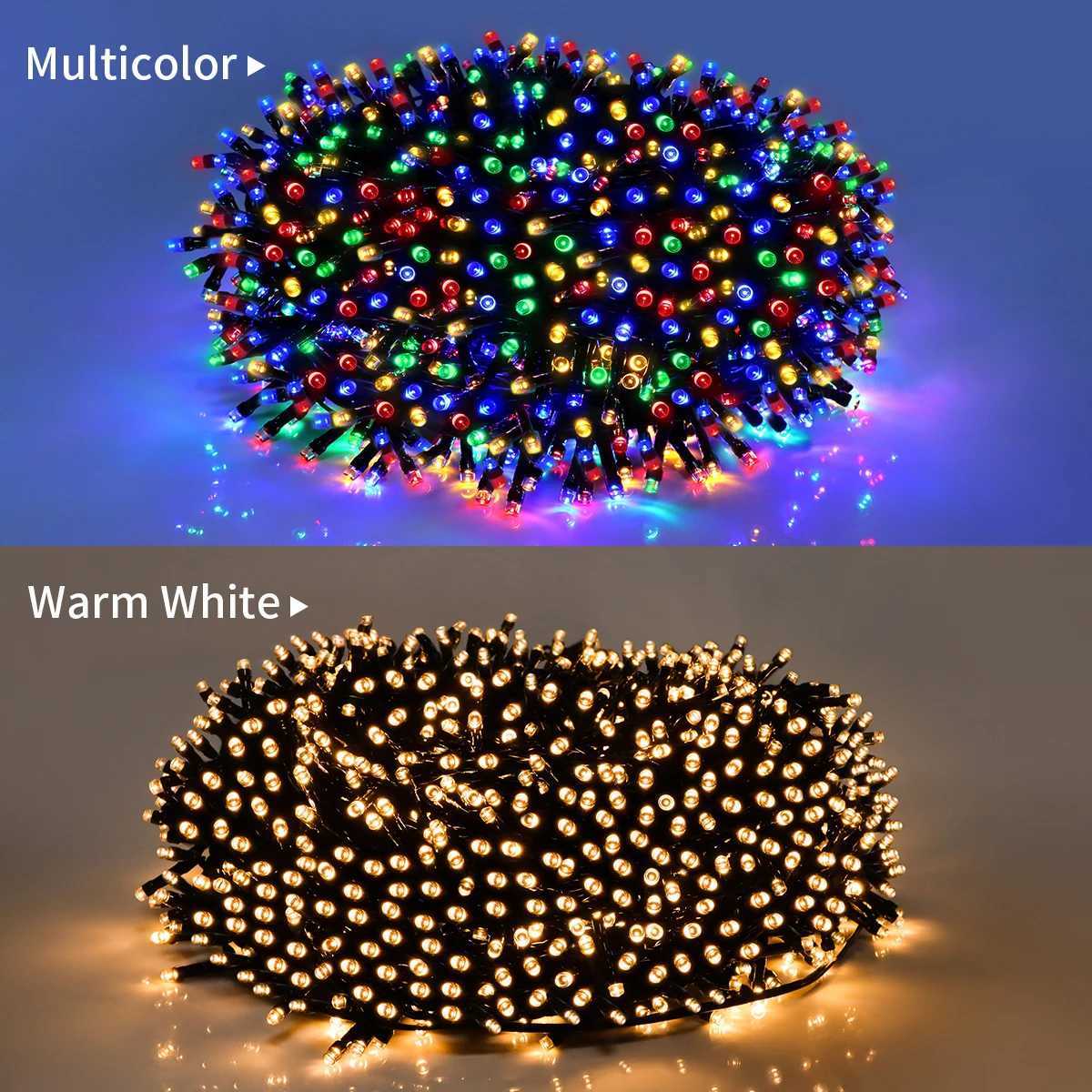 1000 LEDs 100M Halloween Lights LED String Lights Outdoor Waterproof W/WW/RGB LED Fairy Lights with 8 Modes Christmas Decoration XJ250710