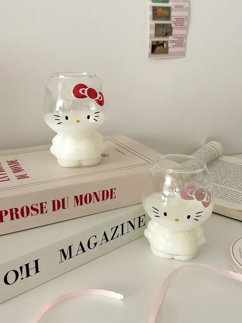 300ml Cartoon Clear Glass Cup Heat Resistant Coffee Water For Milk Tea Juice Mug Home Drinkware w250711