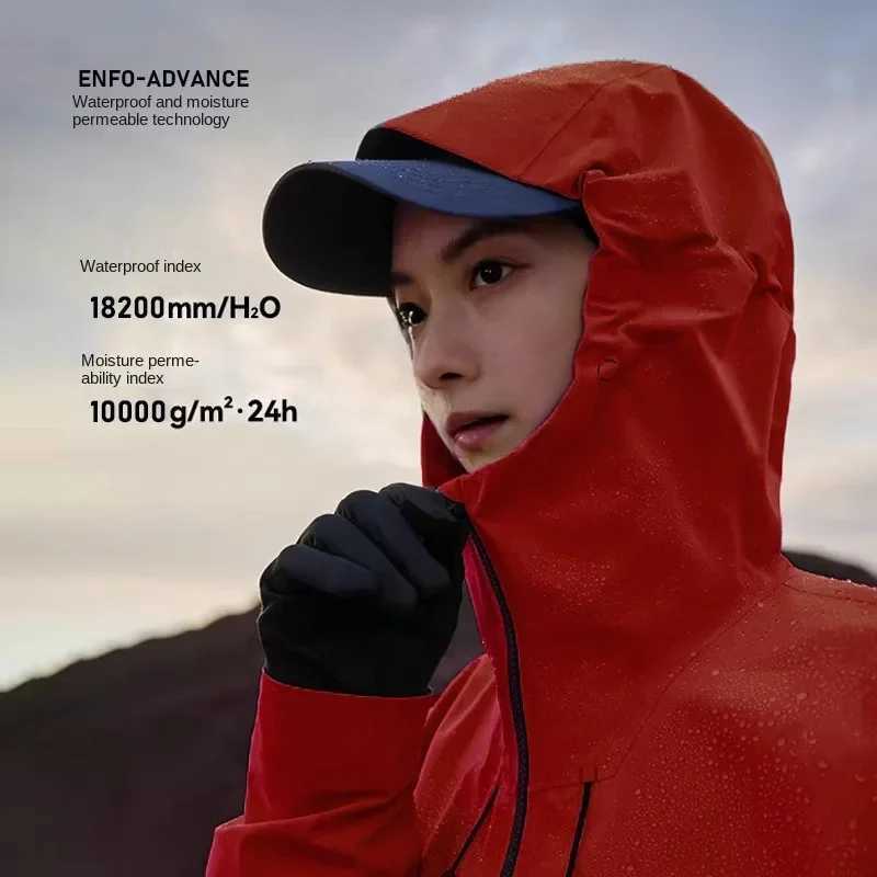 Jackets mens and womens all-weather mountaineering suits high-transparency and waterproof jackets that withstand soaking steam customized. W250711