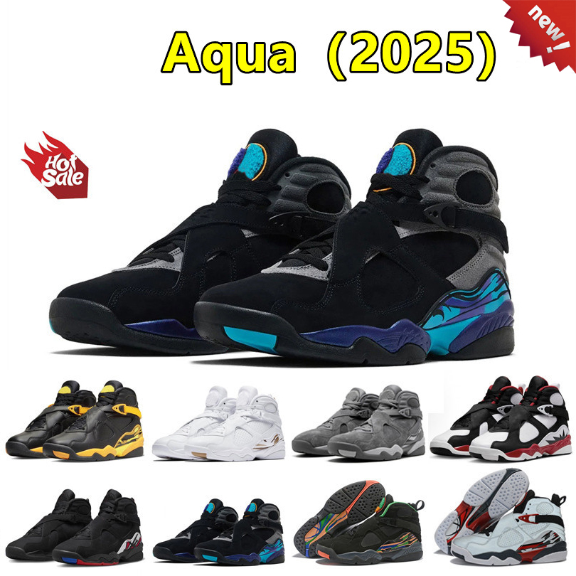 2025 designer 8 8s mens basketball shoes Aqua Playoffs Taxi Valentines Day White Green Winterized Gun Parika Men Women Trainers Sports Sneakers Sneaker 36-47