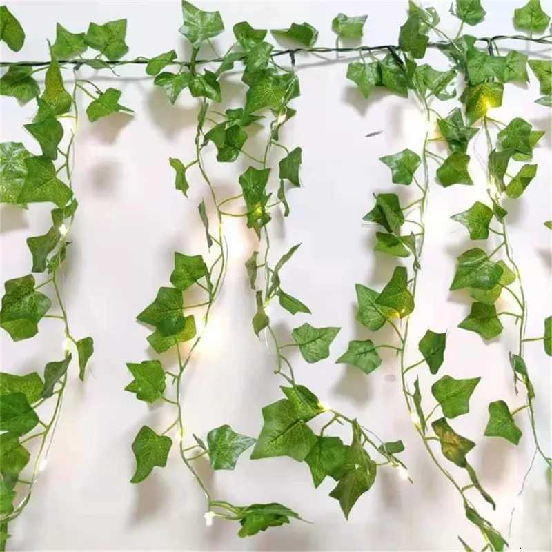 2/5/10M Solar Artificial Leaf Light String Outdoor Garden Light Wedding Party Decoration LED Fairy Lights Garland Decoration XJ250710