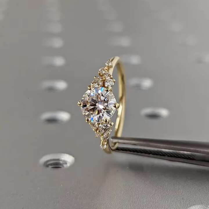 Discover Your Dream Ring Elisa Wholesale VVS Moissanite Diamond Engagement Wedding Rings 10K 14K 18K Solid Yellow Gold