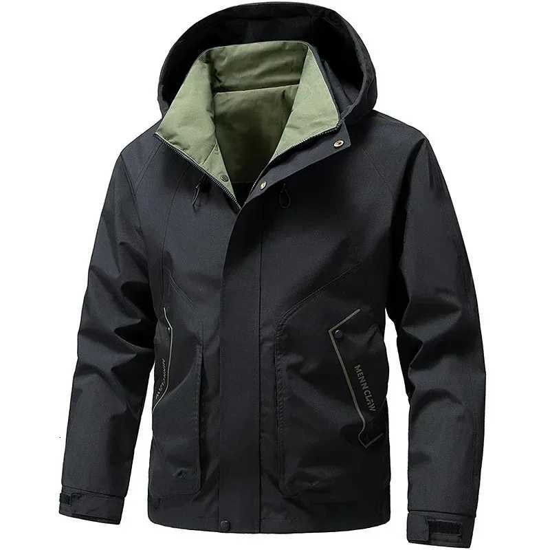 Mens Jacket Windbreaker Hiking Camping Coats Waterproof Outdoor Softshell Zip Up Hooded Jackets Lightweight Spring Autumn Coats W250711