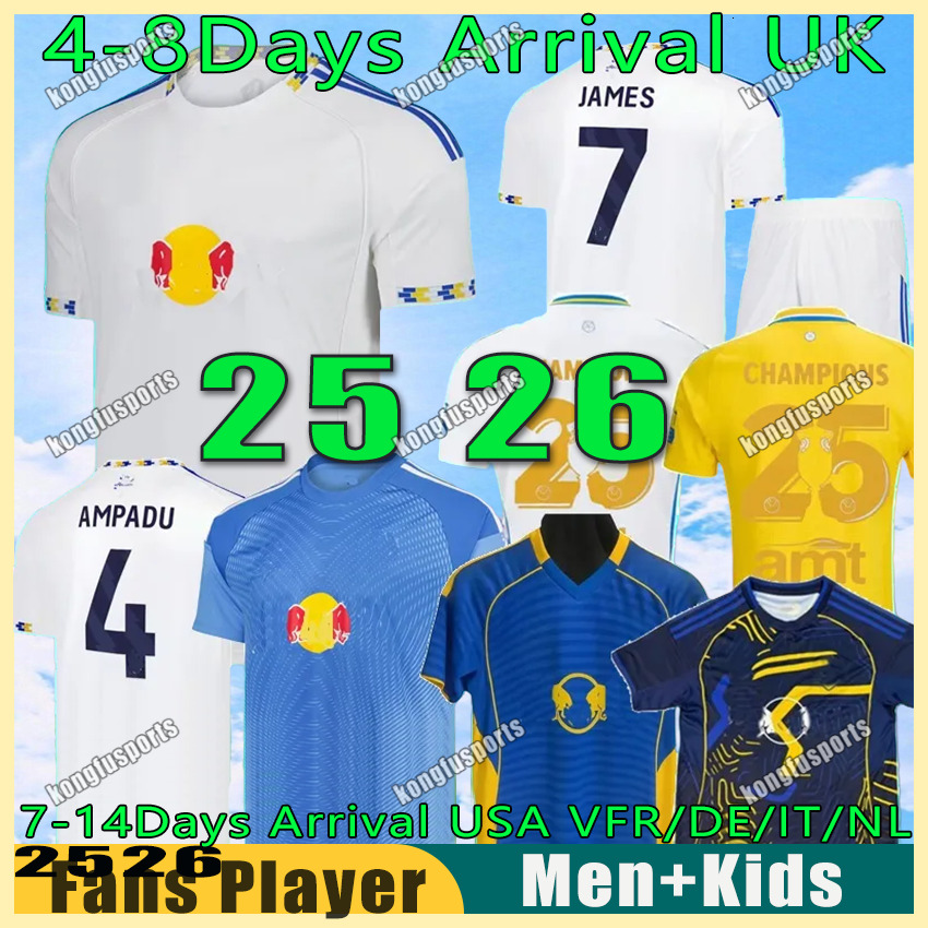 Leed s football jersey uniteds 25 26 BAMFORD soccer jerseys British Club JAMES Leed s United football shirt RODON Sinisterra maillots football kids Kit shirt