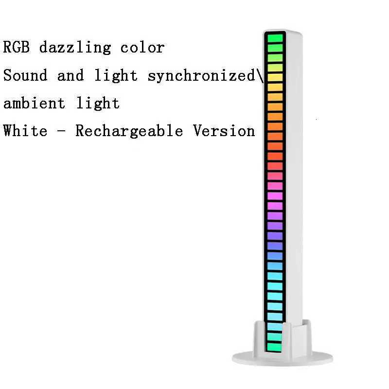 32 LED Charge RGB Light Bar Sound Activated Music Pickup Voice Lights Ambient Lamp Aesthetic Game Room Decor XJ250710