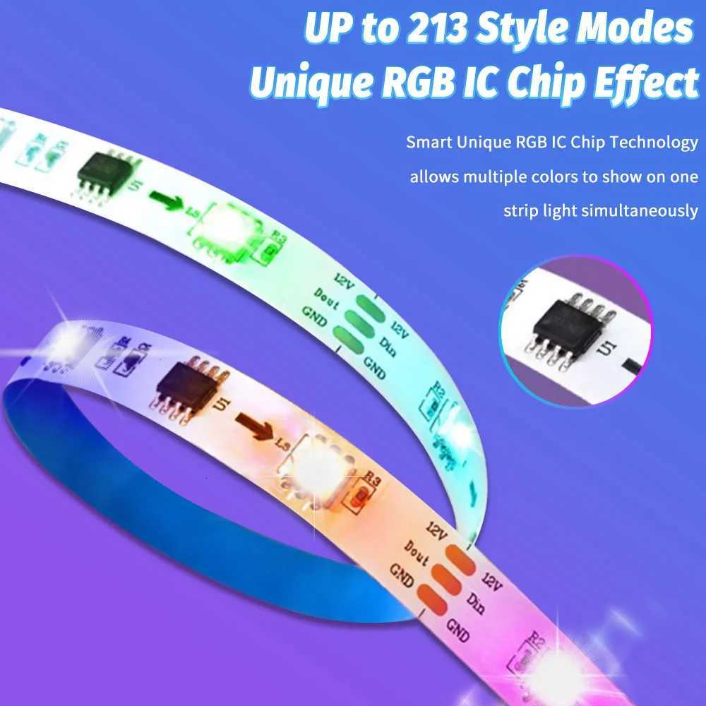 2812 5050 RGB IR Bluetooth LED Strip Lights 1M-30M RGBW LED Strip TV Backlight Room Decoration LED Tape Diode Flexible Ribbon XJ250710