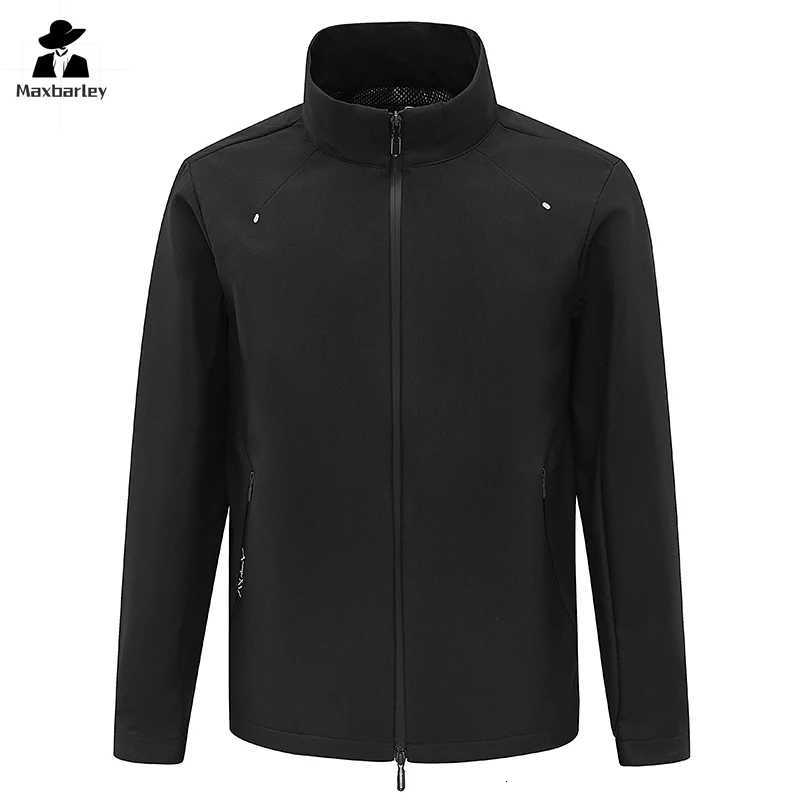 2024 Casual Soft Shell Jacket Mens Sports Outdoor Solid Color Anti-Stain Windbreaker Autumn Womens Camping Travel Rainproof Coat W250711