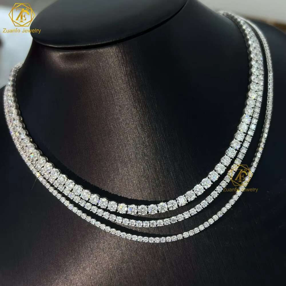 Real Gold Cvd HPHT Lab Grown Diamond Tennis Bracelet Bangle 18K 14K White Gold 2mm 3mm 4mm 5mm Igi Certificate for Women