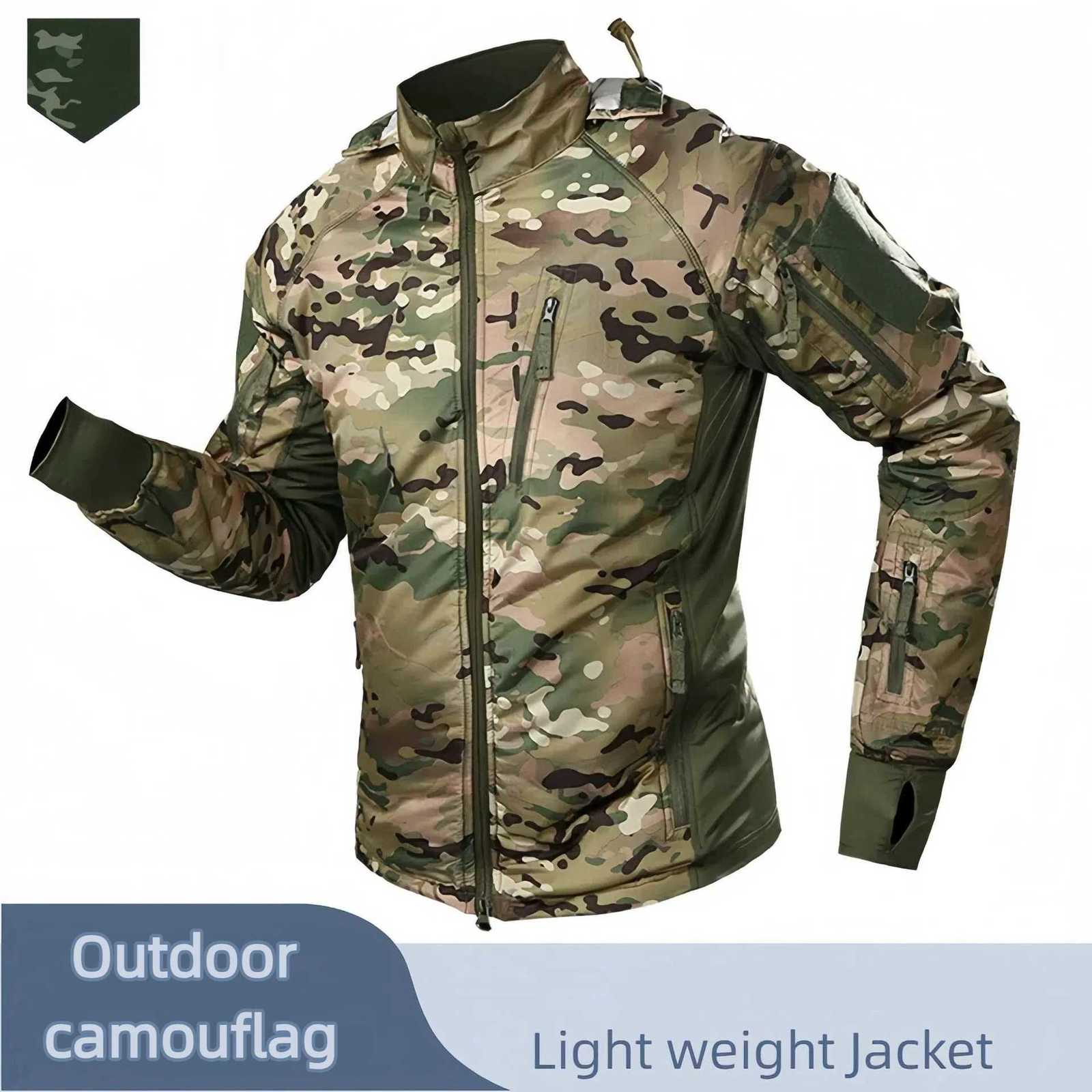 Camouflage Jacket Men Winter Tactical Windproof Lightweight Warm Coat Military Hunting Hiking Mountaineering Outdoor Plush Lined W250711