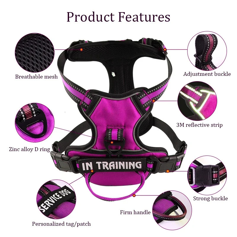 Nylon Dog Harness Vest Reflective Dog Harness Personalized Breathable Adjustable Pet Harness Leash For Small Medium Large Dogs 250716