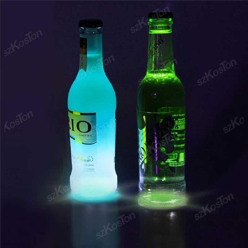 5pcs/Lot LED Luminous Coasters Light Up Glass Drinking Bottle Cup Mat Stickers for Parties Weddings Bars Christmas Home Pubs XJ250710