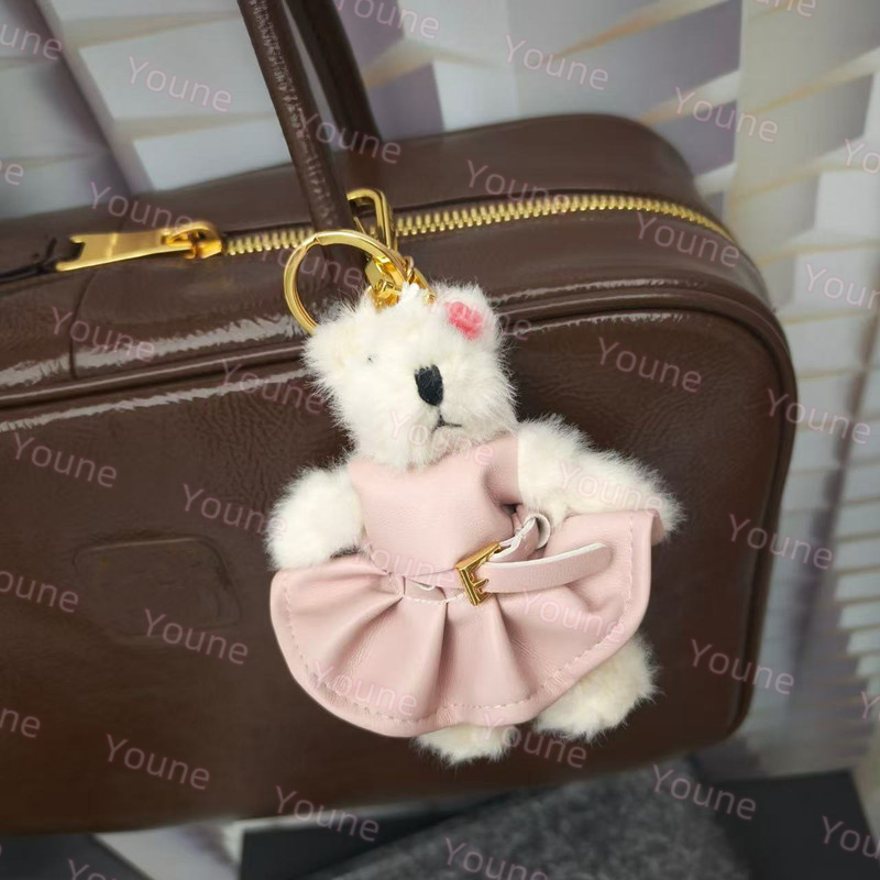 Cute Plush Keychain Purse Charm Fur Teddy Bag Charm with Metal Ring for Womens Bags Car Keys and Gifts L250928TM5B