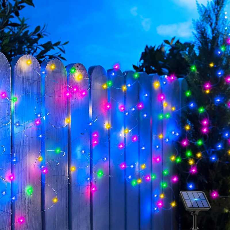 Outdoor LED Solar Fairy Lights Christmas Decoration Waterproof Solar Garland 8 Modes Lights for Xmas Party Patio Balcony Yard XJ250710