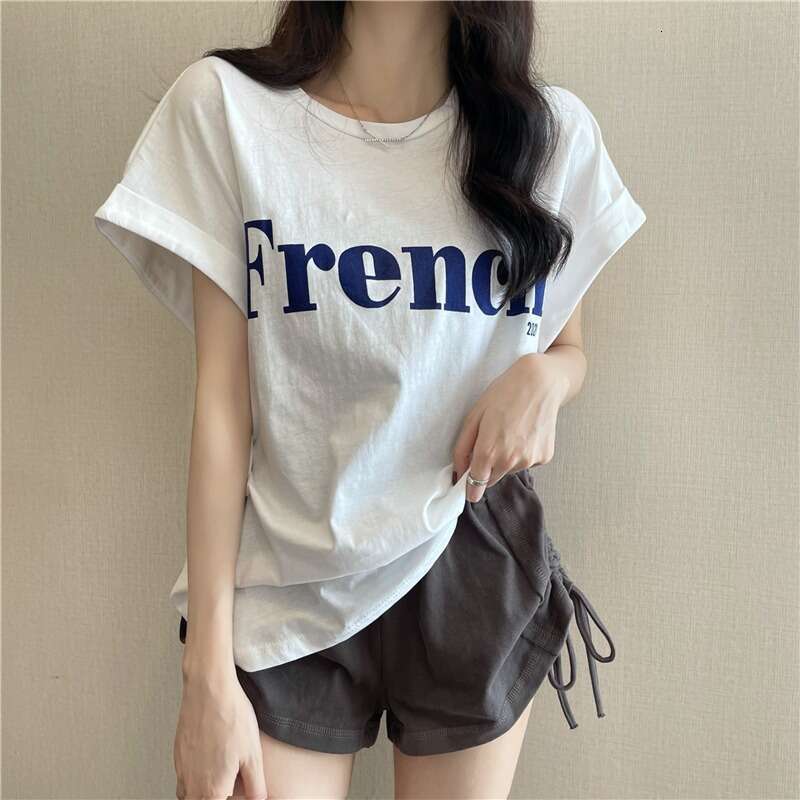New Trendy Ins Super Popular Slimming Off-Shoulder Sweet Cool Short Sleeve T-Shirt Loose Women's Summer Student Top Fashion B5