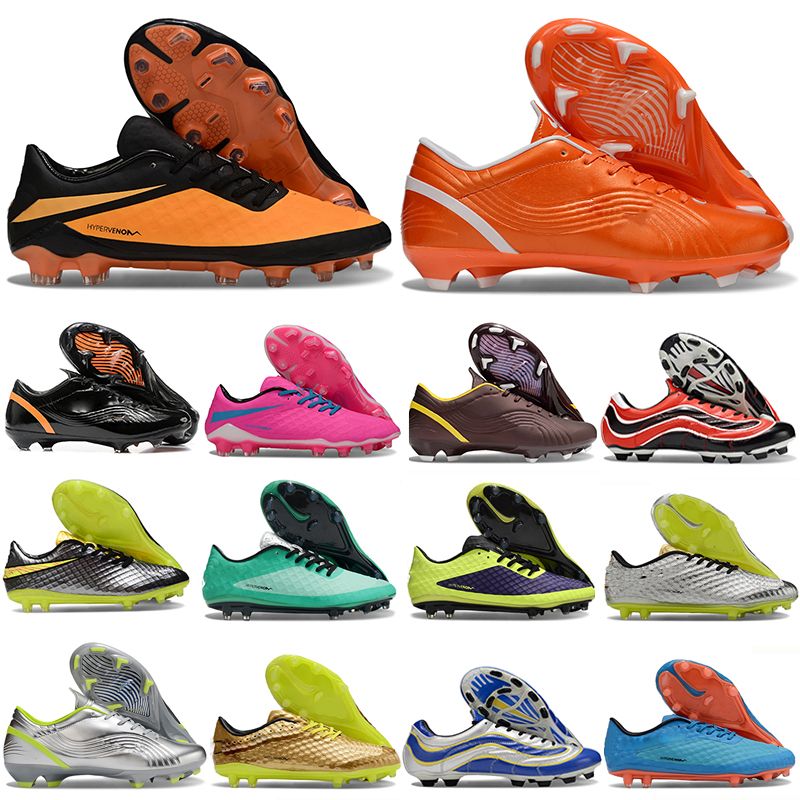 Hypervenom phant0m FG Soccer Cleats Hypervenom Orange Ronaldo Vapro 1 Chrome Boots FG Soccer Cleats Silver Pack Kids Youth Mens Soccer Shoes Safari Football Shoes