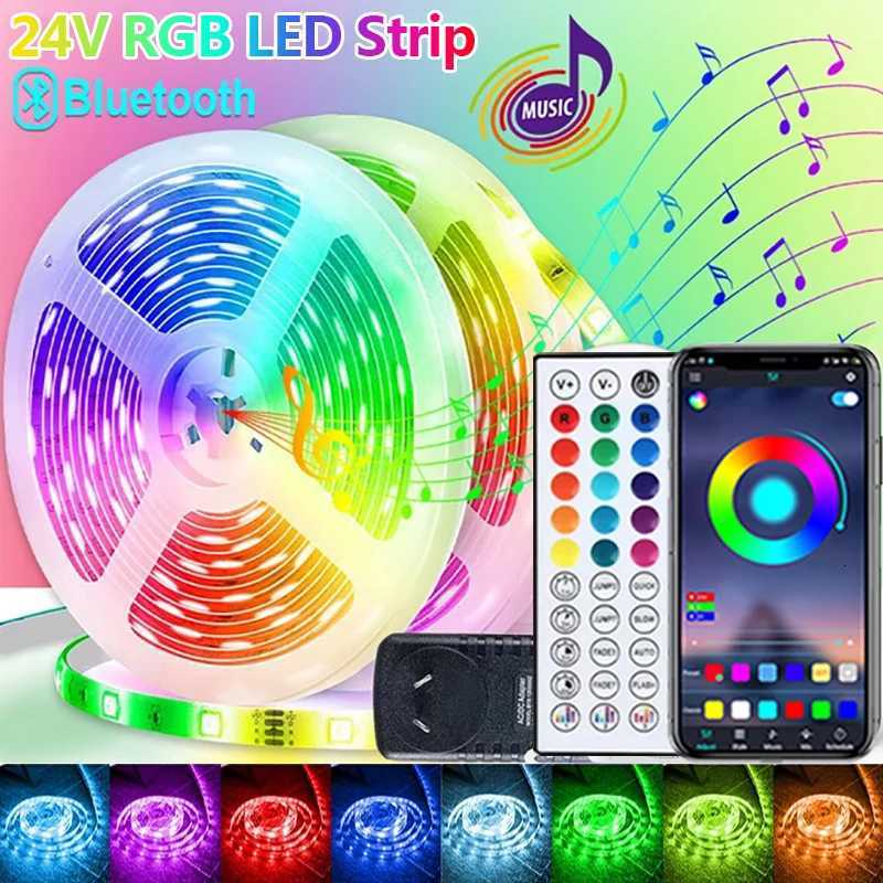 24V Led Strip Lights 10m 20m 30m 40m Led Lighs Music Sync Led Tape with Remote App Control Flexible Ribbon for Room Party DecorXJ250710