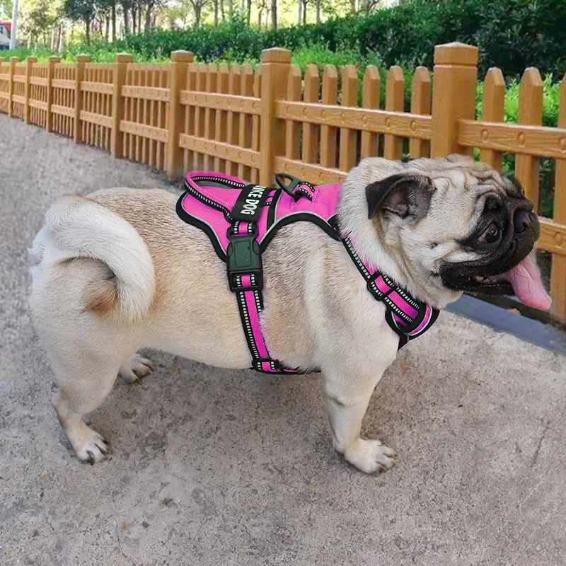 Nylon Dog Harness Vest Reflective Dog Harness Personalized Breathable Adjustable Pet Harness Leash For Small Medium Large Dogs 250716