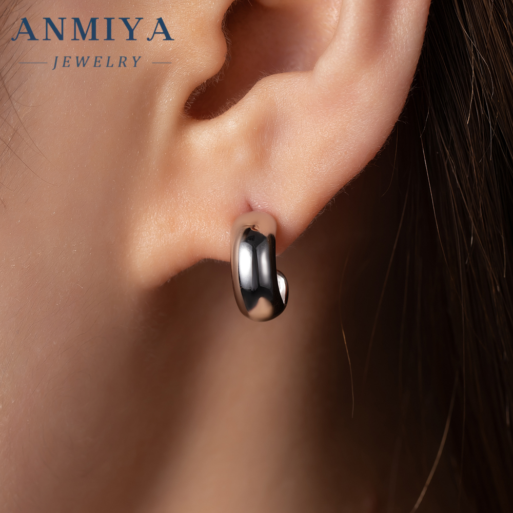Hot Temperament Fashionable Statement Fine Jewelry Earrings Circle 925 Sterling Silver for Women