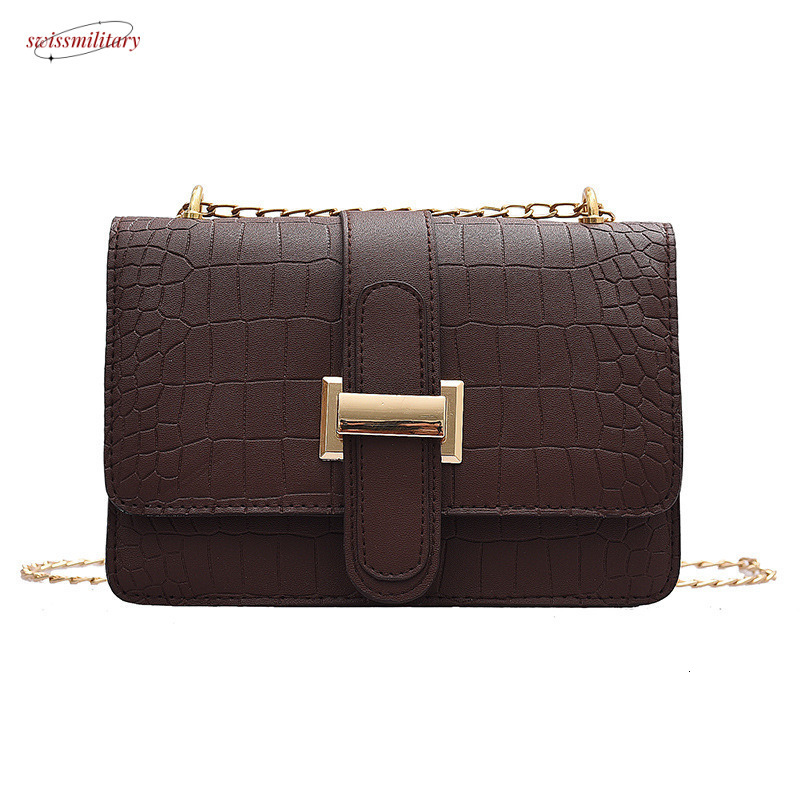 Women's Shoulder Stone Pattern Crossbody 2022 Spring New Embossed Solid Color Small Square Bag swissmilitary