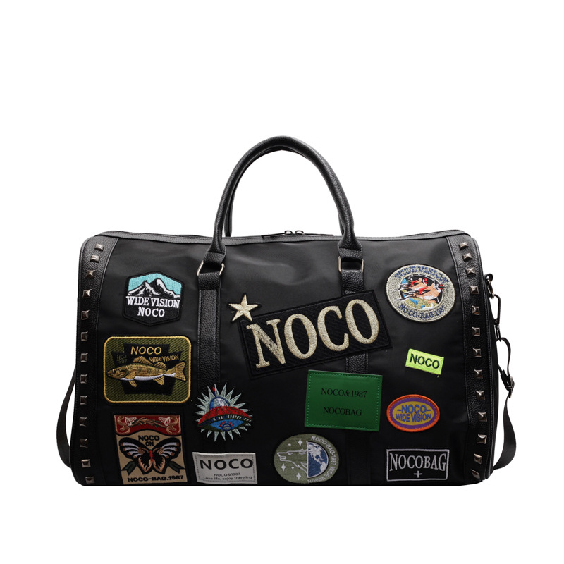 Gym-goer 2025 new Fashion Rivet Badge Luggage Storage Bag for Business Trips and Travel Large-capacity Handheld Outdoor Sports and Fitness Bag Single-