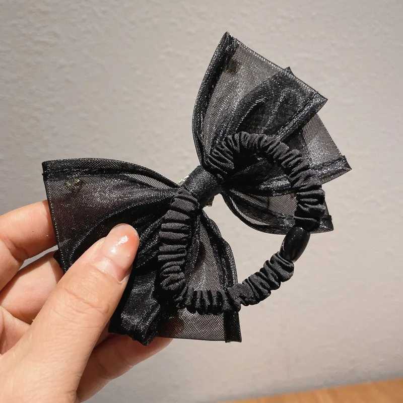 2023 Korean Elegant Bow Scrunchies for Women and Girls Elastic Hair Rubber Bands Accessories Tie Hair Rope Headdress Headwear Ornament Y250711