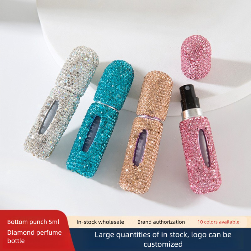 Small Window 5ml Bottom Direct Refill with Dia-Studded Spray Press-Activated Empty Perfume Bottle