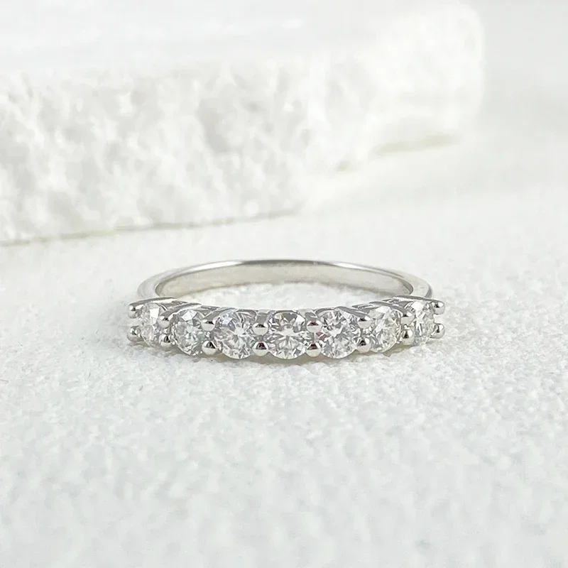 MT Moissanite Ring for Women S925 Sterling Silver with White Gold Plated /18K Gold Plated Diamond Wedding Band Rings Fine Jewelry