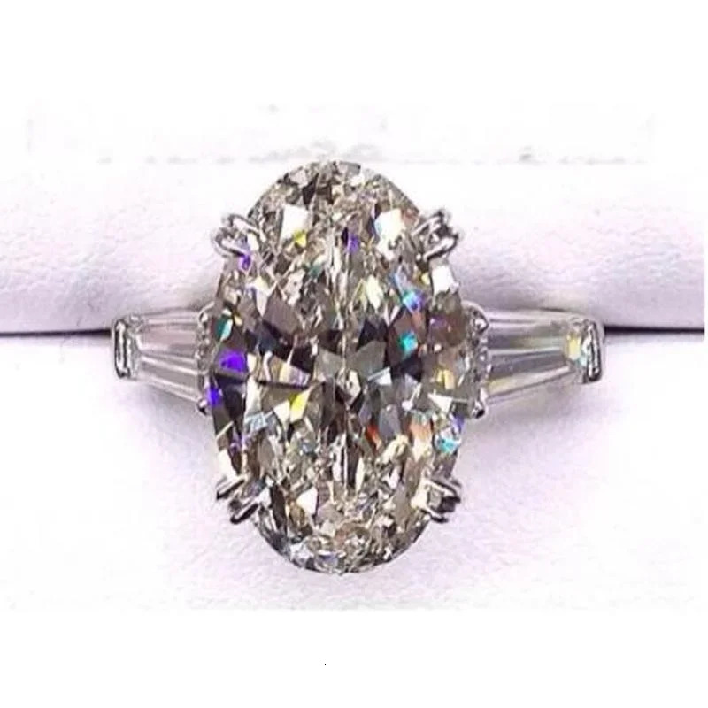 Oval cut 8ct Lab Diamond Promise Ring 925 Sterling Silver Engagement Wedding Band Rings For Women Bridal Jewelry Gift 250707