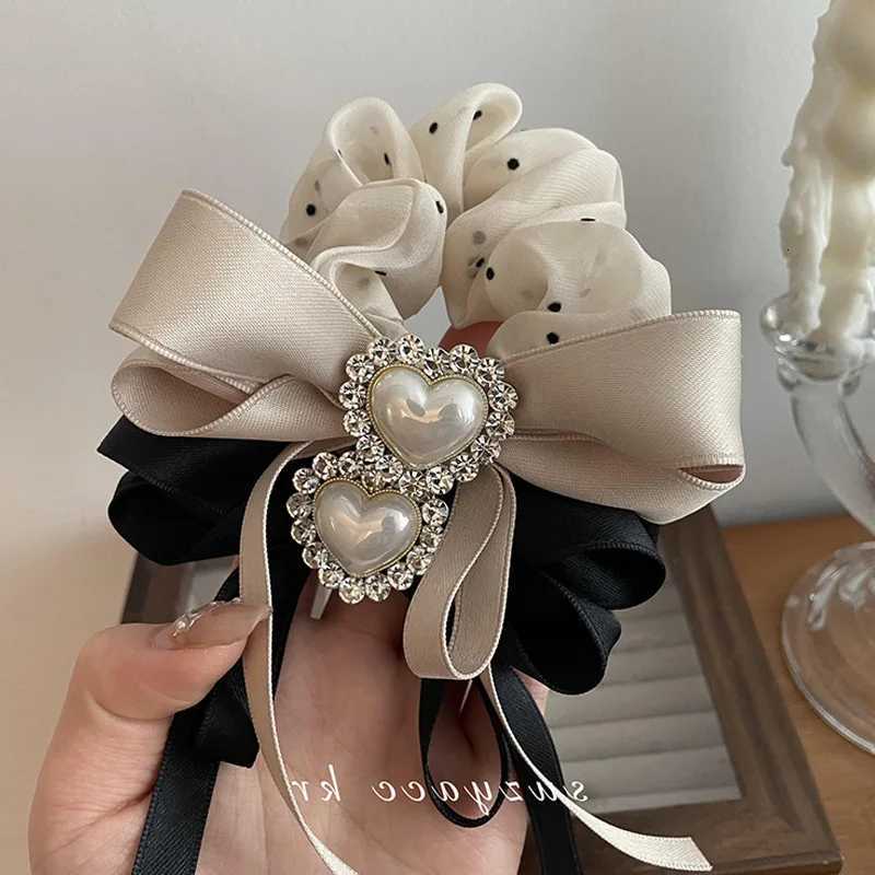 Super Fairy Love Diamond Large Intestine Hair Ring Female Temperament High-end Head Rope Net Red 2022 New Hair Accessories Y250711