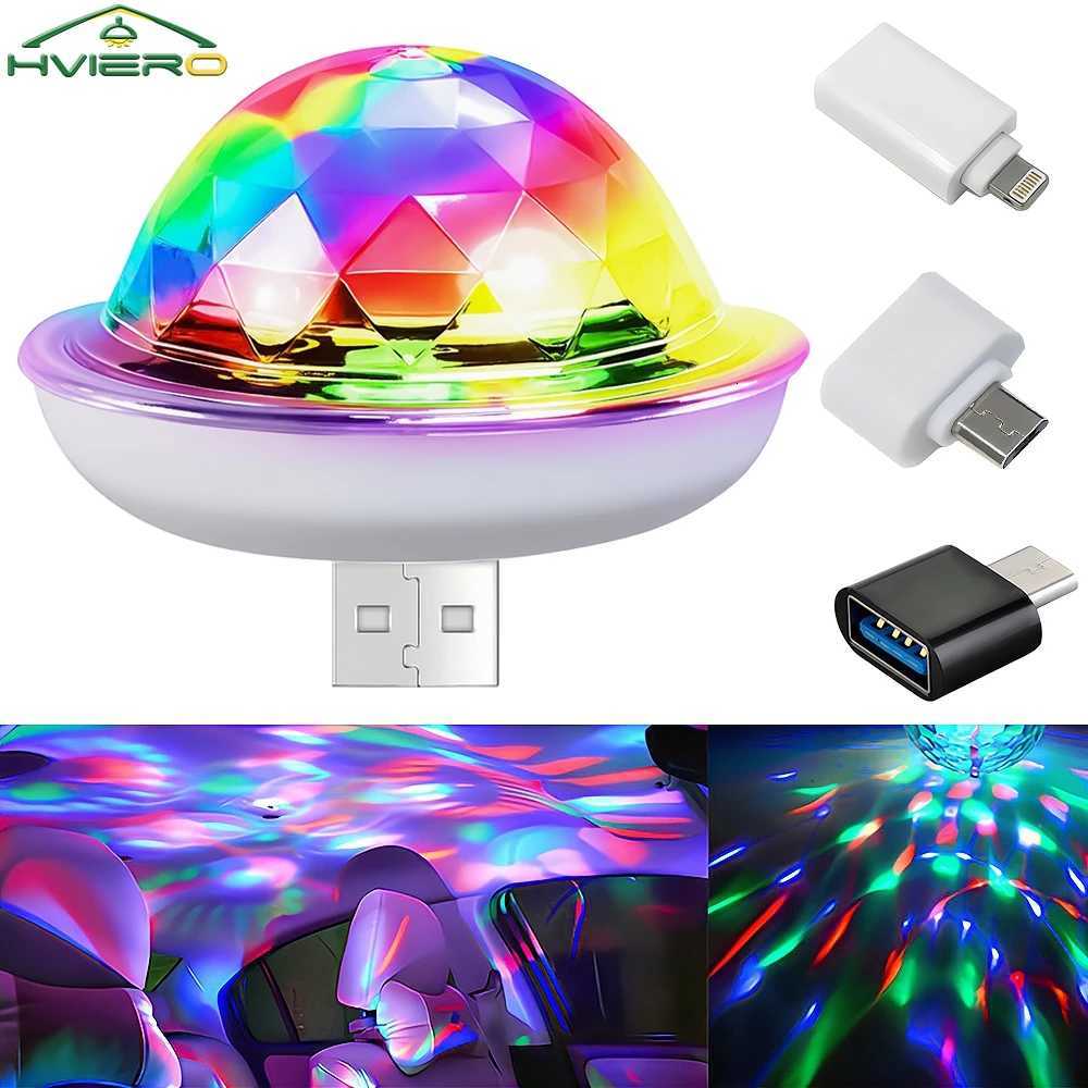 USB DJ Lamp DC 5V LED Bar Night Lights RGB Stage Projector Welcome Crystal Ball Sound Party Lighting Decoration Atmospheres NeonXJ250710