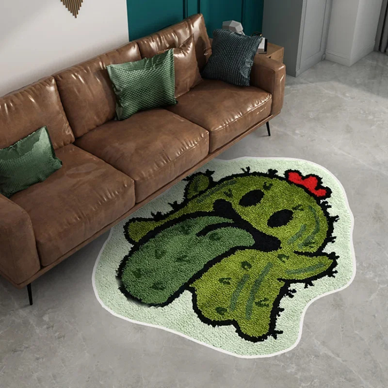 Creative Halloween Living Room Carpet Cute Angel Earth Cactus Money Bag Pattern Plush Rug Bathroom Nonslip Rugs Entrance Mat 250711
