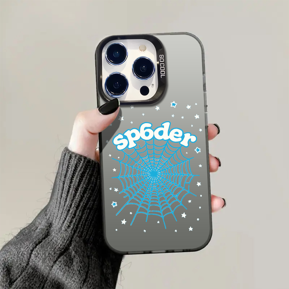 Blue Spider Web Stars pattern phone case for iPhone 16/ 16 Pro/ 16 Plus/ 16 Pro Max 15/ 14/ 13/ 12/ 11/ x/ xs/ xr/ xs max, Members Day