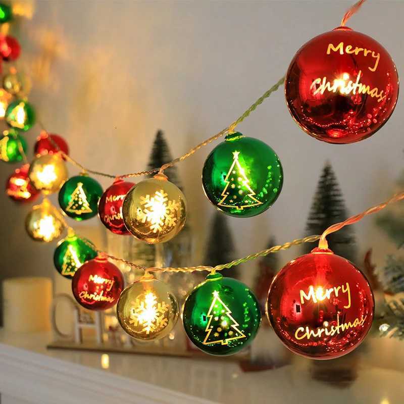 1/3M Christmas Decorative Lights String Christmas Balls Stars Garland Battery-operated Garland Xmas Tree New Year Home Decor XJ250710